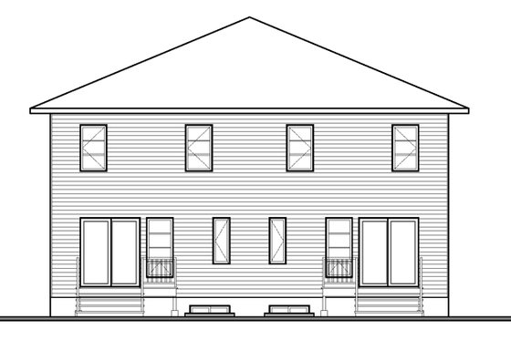 Exterior - Rear Elevation for Contemporary House Plan #23-2598 - 5 bed, 2 bath