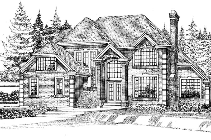 House Blueprint - Traditional Exterior - Front Elevation Plan #47-1009