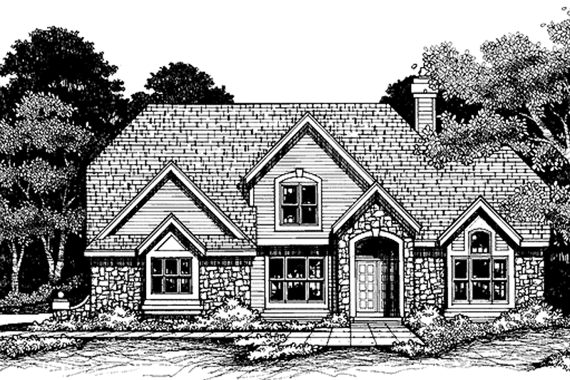 Architectural House Design - Country Exterior - Front Elevation Plan #320-514