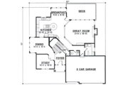 European Style House Plan - 4 Beds 3.5 Baths 3249 Sq/Ft Plan #67-576 