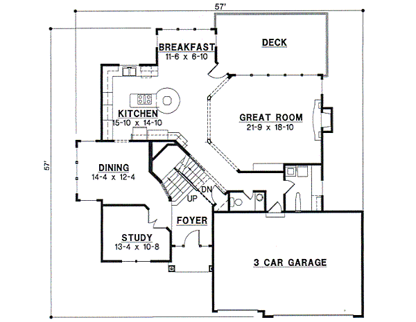 European Floor Plan - Main Floor Plan #67-576