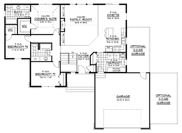House Plan Design - European Floor Plan - Main Floor Plan #51-597