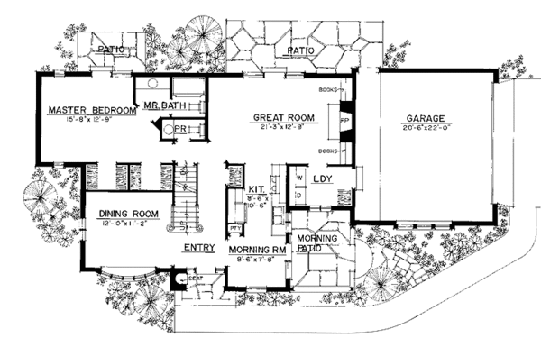 House Design - Country Floor Plan - Main Floor Plan #1016-15