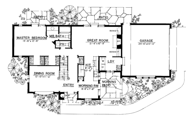 House Plan Design - Country Floor Plan - Main Floor Plan #1016-15