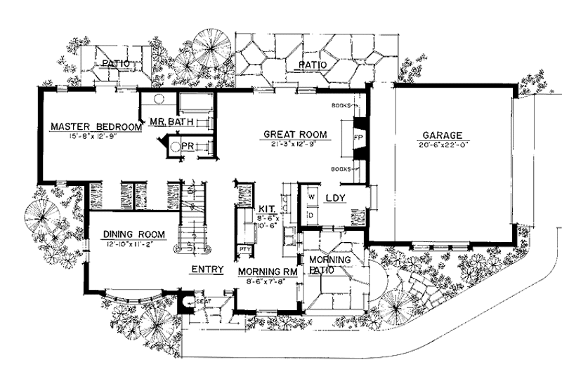 Home Plan - Floor Plan - Main Floor for Country House Plan #1016-15 - 4 bed, 2.5 bath