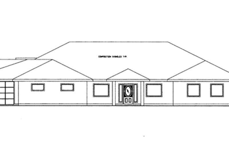 Architectural House Design - Exterior - Front Elevation for Ranch House Plan #117-847 - 4 bed, 3.5 bath