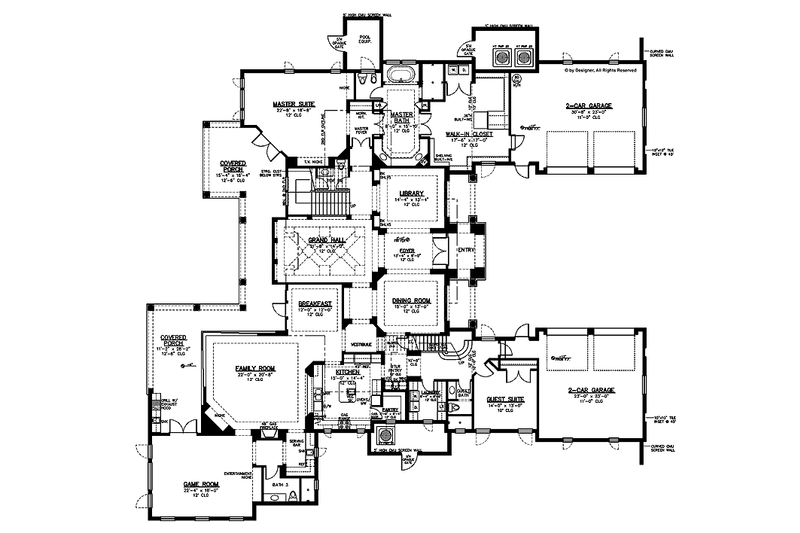 Home Plan - Floor Plan - Main Floor for Mediterranean House Plan #1019-14 - 5 bed, 6.5 bath