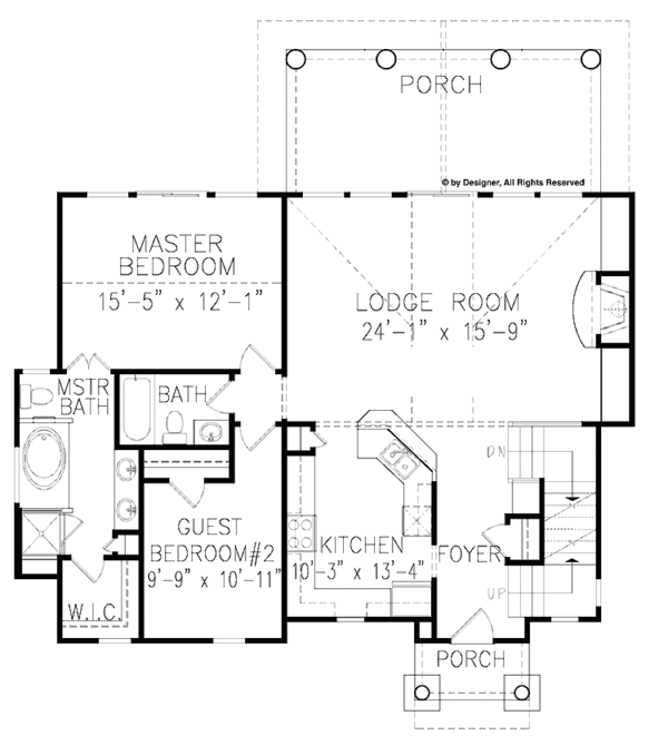 House Plan Design - Craftsman Floor Plan - Main Floor Plan #54-337