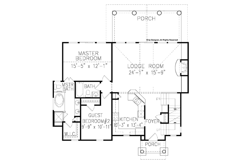 Home Plan - Floor Plan - Main Floor for Craftsman House Plan #54-337 - 3 bed, 3 bath