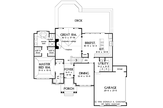 Floor Plan - Main Floor for Traditional House Plan #929-493 - 3 bed, 2.5 bath