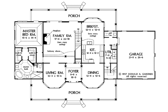 Floor Plan - Main Floor for Country House Plan #929-292 - 3 bed, 2.5 bath