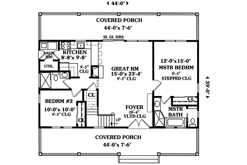 Dream House Plan - Floor Plan - Main Floor for Country House Plan #456-91 - 4 bed, 3 bath