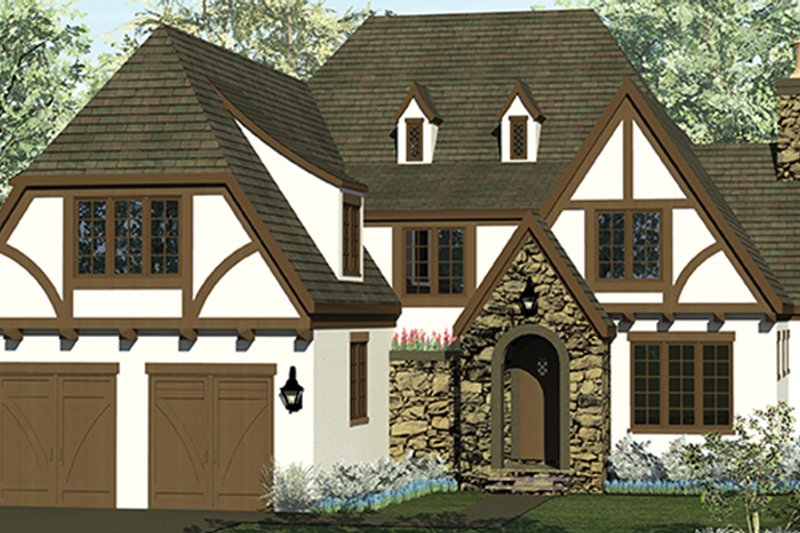 Dream House Plan - Exterior - Front Elevation 4 for European House Plan #453-626 - 4 bed, 4.5 bath