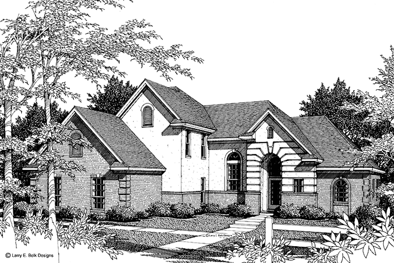 Home Plan - Exterior - Front Elevation 3 for European House Plan #952-120 - 4 bed, 2.5 bath