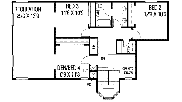 Dream House Plan - Traditional Floor Plan - Upper Floor Plan #60-552