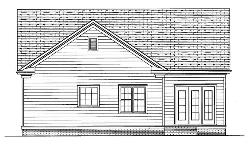 Home Plan - Exterior - Rear Elevation for Country House Plan #413-894 - 3 bed, 2 bath