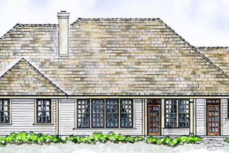 Home Plan - Exterior - Rear Elevation for European House Plan #410-3563 - 3 bed, 2 bath
