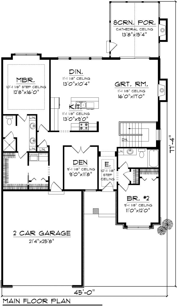 Ranch Floor Plan - Main Floor Plan #70-1111
