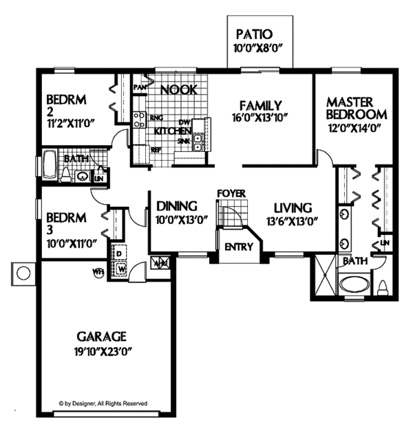 Dream House Plan - Ranch Floor Plan - Main Floor Plan #999-47