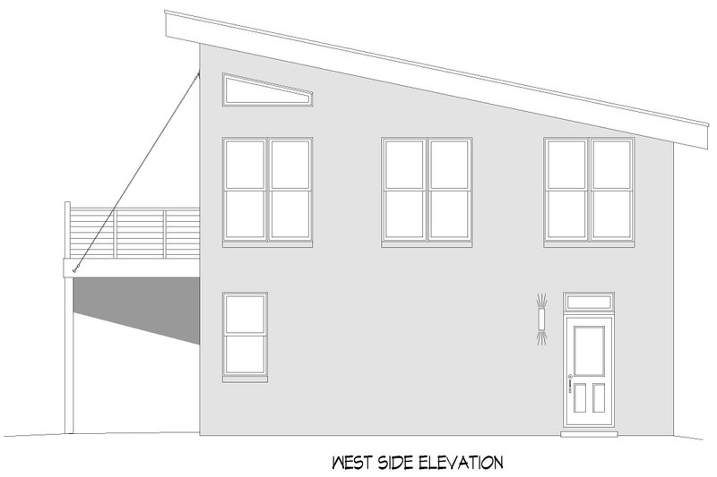 House Blueprint - Exterior - Front Elevation 4 for Beach House Plan #932-1407 - 1 bed, 2 bath