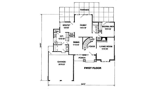 Traditional Floor Plan - Main Floor Plan #116-186