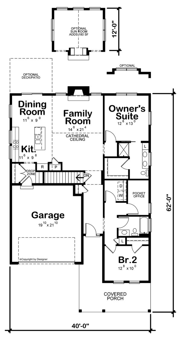 Craftsman Floor Plan - Main Floor Plan #20-2603