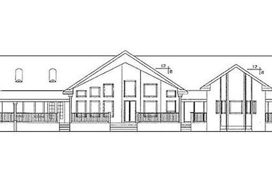 Exterior - Rear Elevation for Craftsman House Plan #60-647 - 3 bed, 2.5 bath