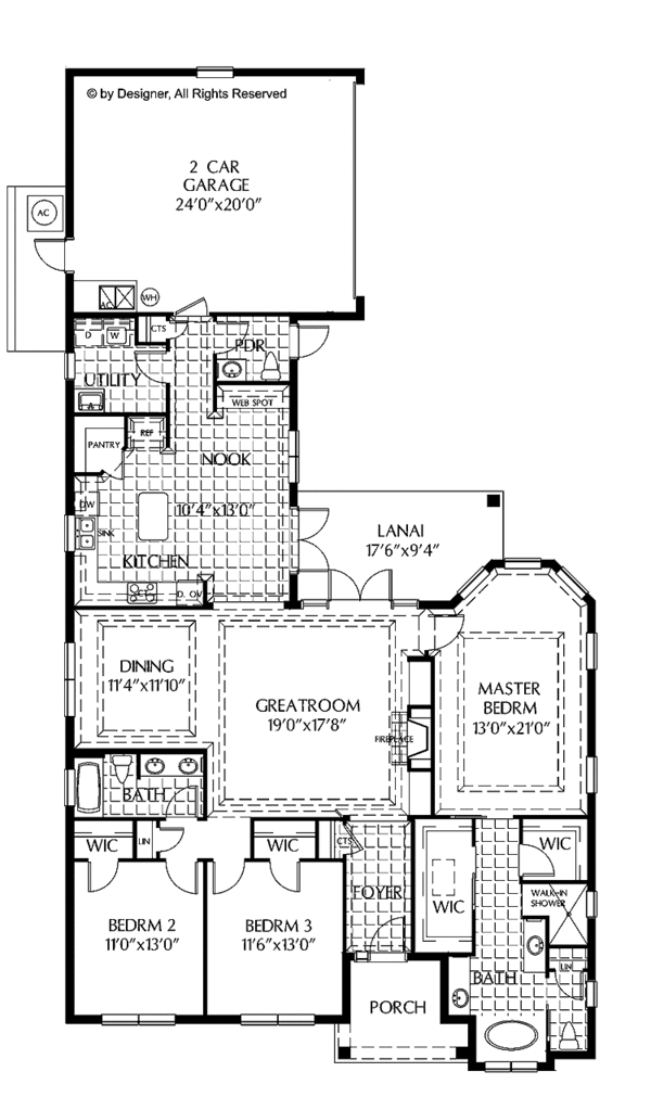 Architectural House Design - Country Floor Plan - Main Floor Plan #999-175