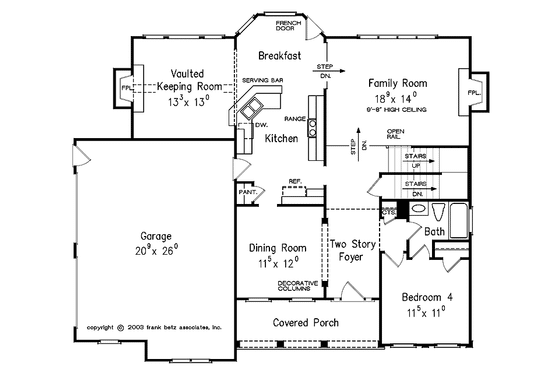 Floor Plan - Main Floor for Country House Plan #927-164 - 4 bed, 3 bath