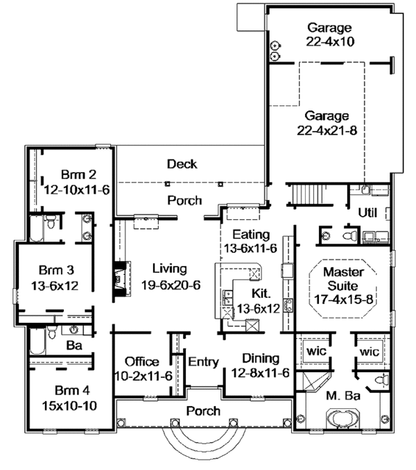 Architectural House Design - Classical Floor Plan - Main Floor Plan #15-379