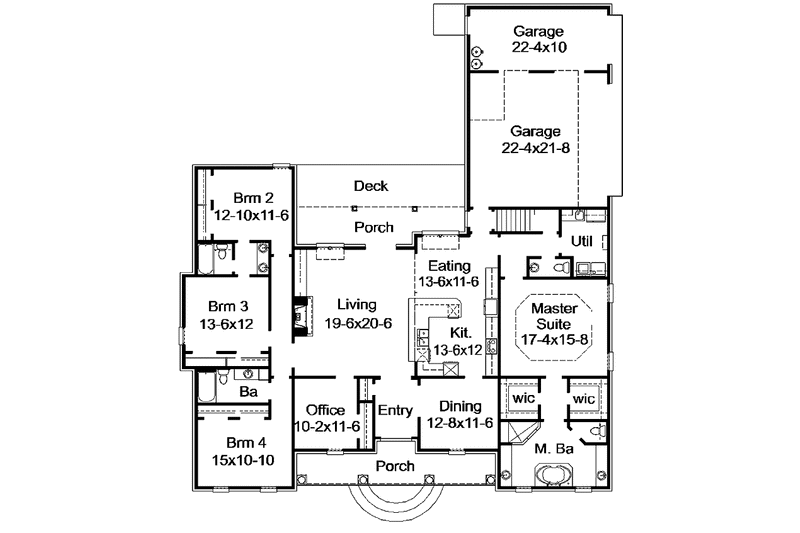 Home Plan - Floor Plan - Main Floor for Classical House Plan #15-379 - 4 bed, 3.5 bath