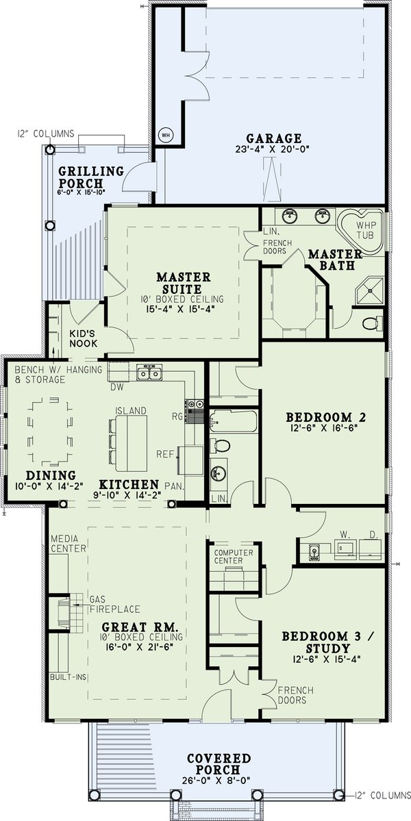 House Blueprint - Southern Floor Plan - Main Floor Plan #17-1011
