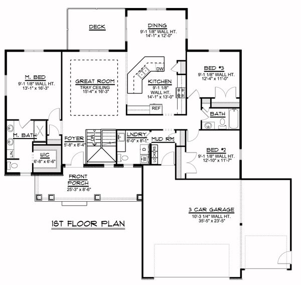 Craftsman Floor Plan - Main Floor Plan #1064-39