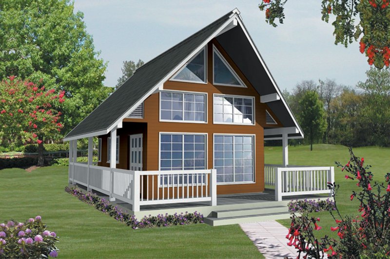 Home Plan - Exterior - Front Elevation 3 for Cabin House Plan #118-163 - 1 bed, 1 bath