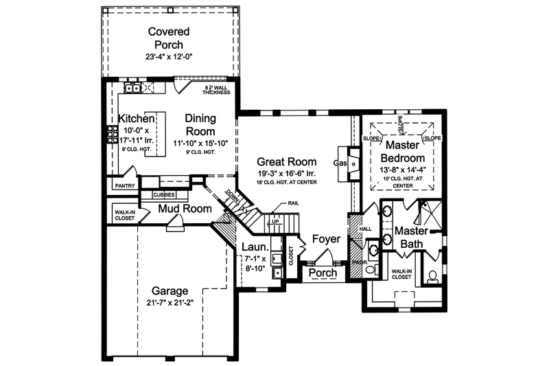 Dream House Plan - Floor Plan - Main Floor for Cottage House Plan #46-865 - 4 bed, 2.5 bath