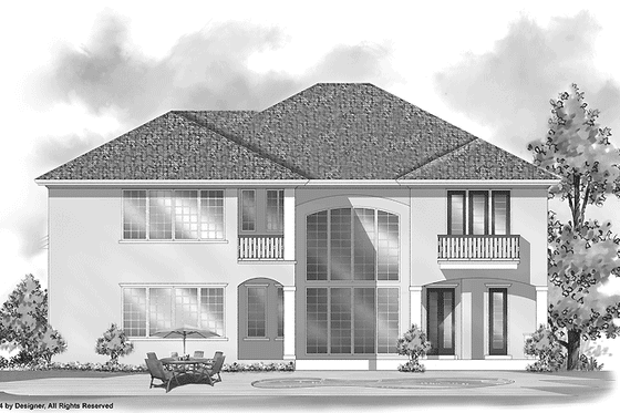 Exterior - Rear Elevation for Classical House Plan #930-290 - 5 bed, 5.5 bath