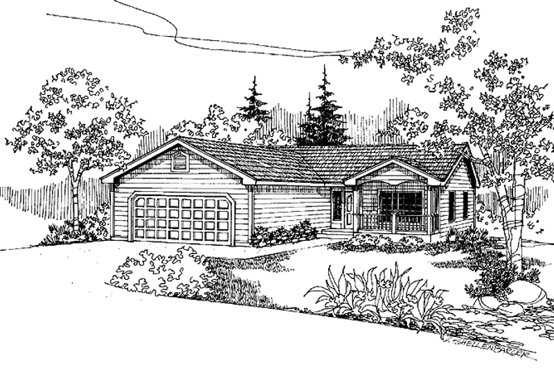 Home Plan - Exterior - Front Elevation 3 for Contemporary House Plan #60-725 - 6 bed, 4.5 bath