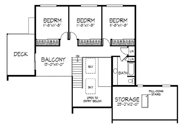 House Plan Design - Contemporary Floor Plan - Upper Floor Plan #320-1285