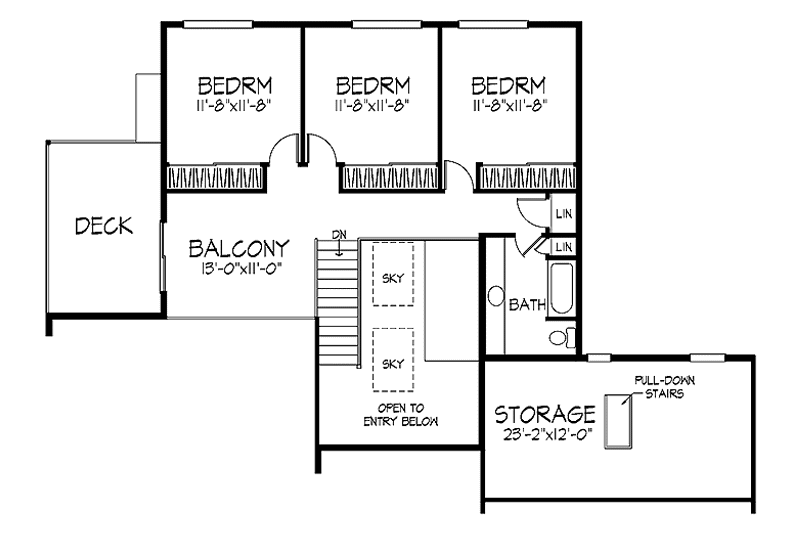 Dream House Plan - Floor Plan - Upper Floor for Contemporary House Plan #320-1285 - 4 bed, 2.5 bath