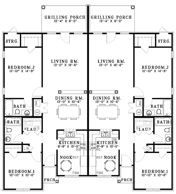 Architectural House Design - Colonial Floor Plan - Main Floor Plan #17-3161