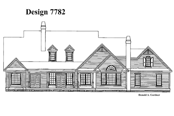 Exterior - Rear Elevation for Country House Plan #929-413 - 4 bed, 3.5 bath