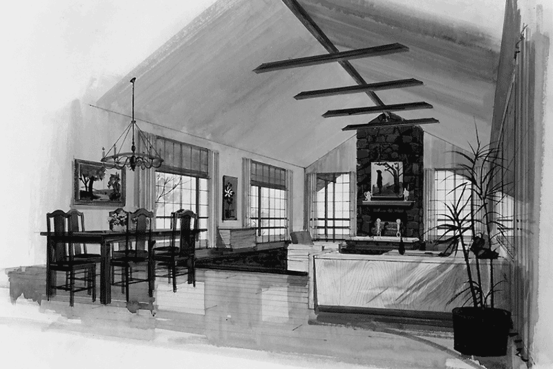 Home Plan - Interior - Family Room for Log House Plan #314-211 - 3 bed, 2 bath