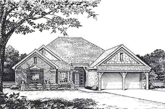 Exterior - Front Elevation for European House Plan #310-814 - 3 bed, 2.5 bath