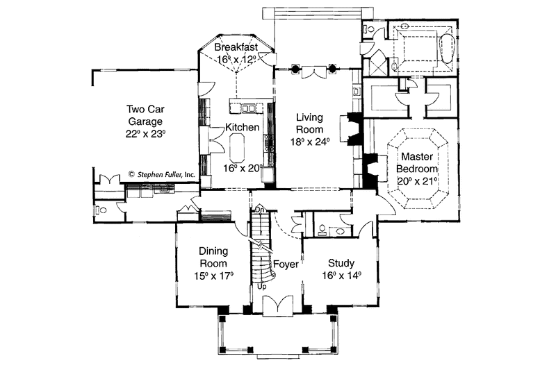 Home Plan - Floor Plan - Main Floor for Classical House Plan #429-141 - 4 bed, 3.5 bath