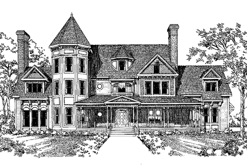 Dream House Plan - Victorian Exterior - Front Elevation Plan #72-897