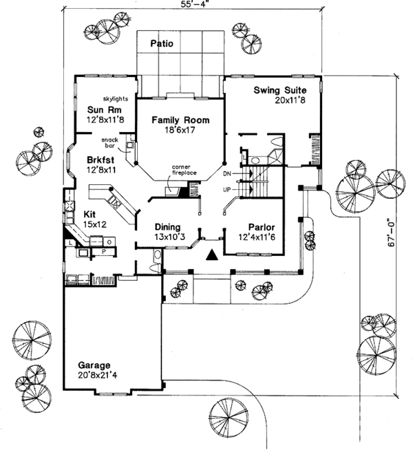 Architectural House Design - Craftsman Floor Plan - Main Floor Plan #320-615