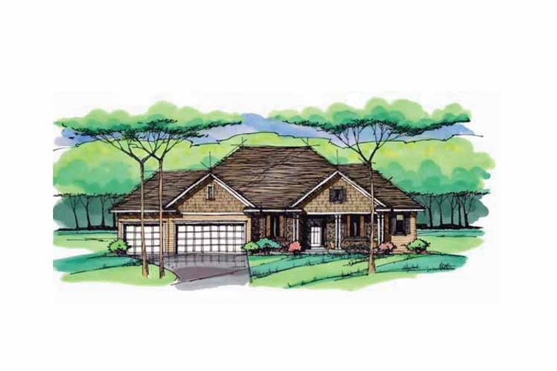 Architectural House Design - Exterior - Front Elevation 4 for European House Plan #51-987 - 1 bed, 1.5 bath