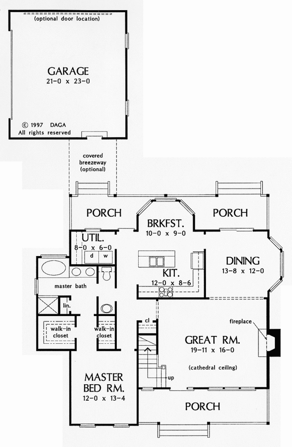 House Design - Country Floor Plan - Main Floor Plan #929-467