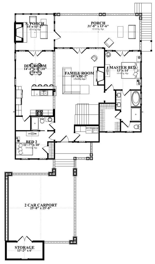 House Design - Traditional Floor Plan - Main Floor Plan #63-412