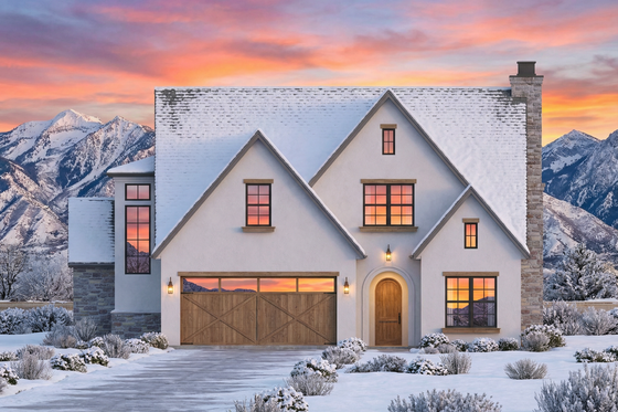 Exterior - Front Elevation 3 for European House Plan #1096-83 - 4 bed, 3 bath